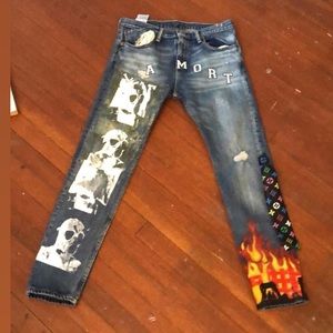 Vintage Levi’s 1/1 LA MORT customization 32/30